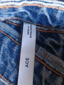 Wide Leg Blue Denim Jeans