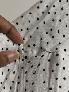White Polka Dot Long Sleeve Shirt