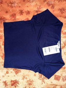 Navy Blue Sweetheart Neck Crop Top | Littlebox