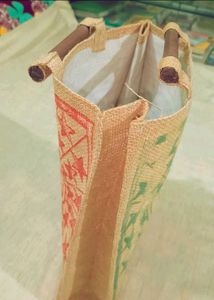 Stylish Jute Tote Bag with Star Print