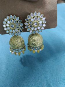 Golden Jhumka Earrings