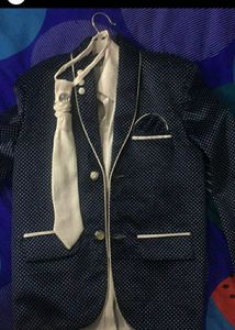 Blue Velvet Coat Set