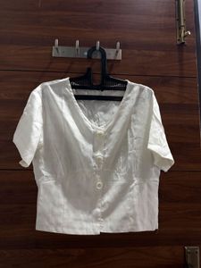 Classic White Top, corset style waist