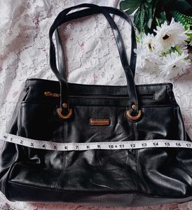 Chic Black Faux Leather Tote Bag