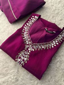 Designer Kurta with pant Mirror Work