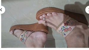 Embroidered Wedge Sandals