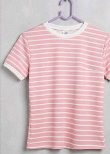 Pink Striped Ringer Top