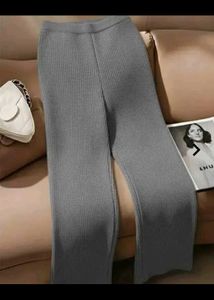 Ribbed Knit Wide Leg Pants