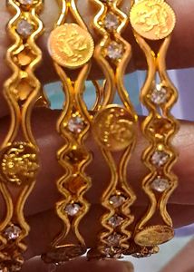 Maa laksmi Bangles with Diamond Accents