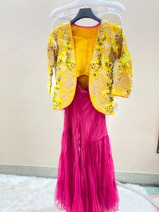 Embroidered Yellow Jacket blouse and sharara