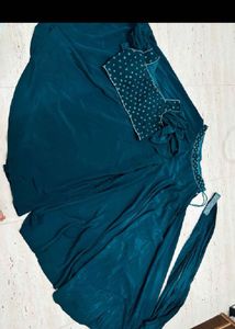 Teal stitched lehenga