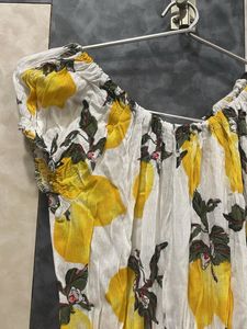 Lemon Print Midi Dress