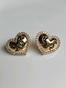 Heart Shaped YSL Stud Earrings