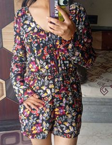 Floral Print V-Neck Dress