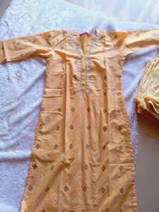Yellow Embroidered Kurta Set