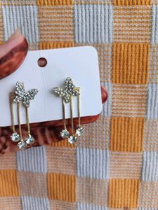 Sparkling Butterfly Dangle Earrings