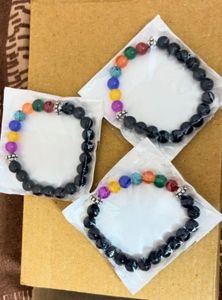 set of 2 - 7 Chakra Beaded energy Bracelet