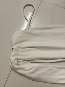White Ruched Crop Top