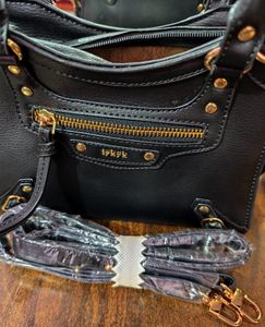 Iykyk Black Metal Detail Shoulder &amp; Sling Bag