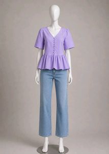 Cute Lavender Peplum Top