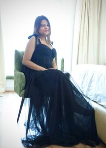 Elegant Black Tulle Corset Dress