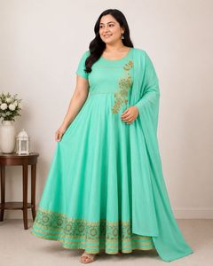 Beautiful Teal Kurta Set with Dupatta