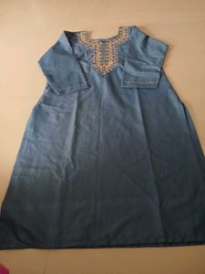 Embroidered Blue Kurta Set