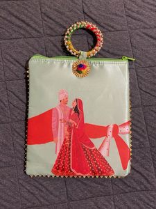 Designer Clutch Bag with Indian Wedding Print