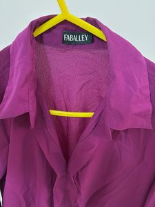 FabAlley Purple Button-Down Shirt