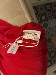 Stunning Off-Shoulder Red Gown Size L