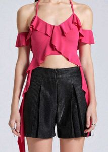 Hot Pink Ruffle Halter Top