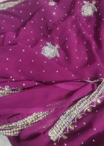 purple beautiful saree