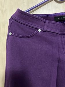 Purple Mid-Rise Jegging Pants
