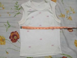 White Ribbed Tank Top with Bows