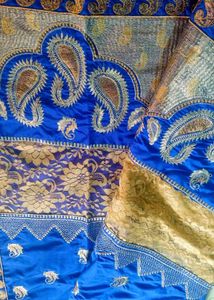 Royal Blue &amp; Gold Women's Saree