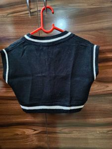 Stylish Black &amp; White Sweater Vest