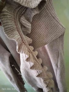 Ruffle Sleeve Knit Sweater Dress