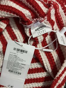 Red &amp; White Striped Asymmetrical Tank Top