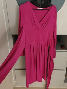 Magenta Long Sleeve Dress