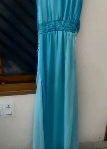 Sea Green Long Gown(Looks Blue In Photo)
