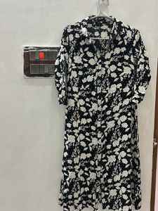 Floral Print Button-Down Midi Dress
