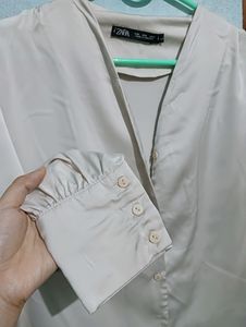 Sheer V Neck Blouse