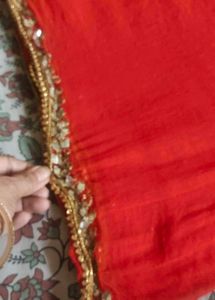 Elegant Red Embellished odhna