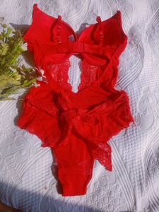Red Lace Bodysuit Lingerie