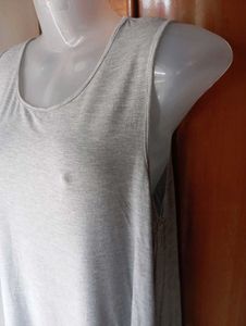 Grey Sleeveless Casual Top