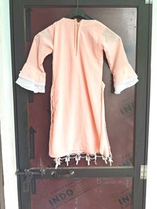Peach Kurta with Bell Sleeves plazzo