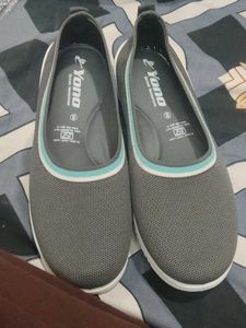 Comfortable Grey Knit Ballerina Flats