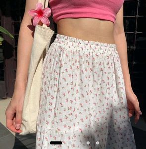 Cute Floral Print Midi Skirt