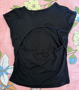 Black Cut-Out Back Top