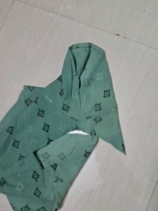 Green Printed Blouse Piece of 1